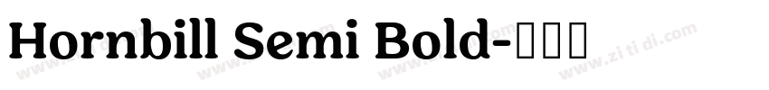 Hornbill Semi Bold字体转换